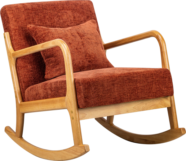 Gyngestol Nordlys Furniture Diana rød polstring FSC-gummitræ H80ÃB64ÃD88 cm